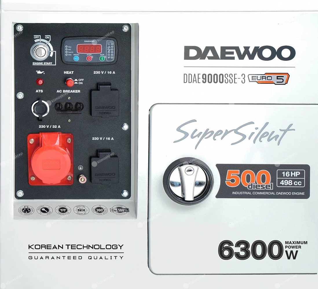 Agregat prądotwórczy Daewoo DDAE 9000SSE-3 - panel sterowania