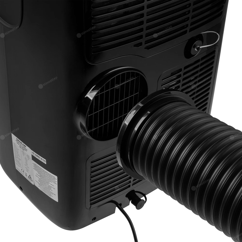 Klimatyzator przenośny Sencor SAC MT9021C podłączenie rury odprowadzającej gorące powietrze