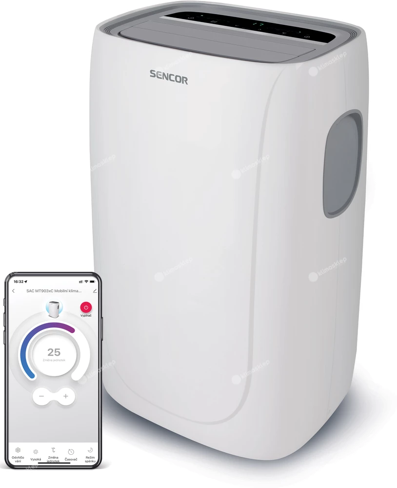 Klimatyzatorem przenośnym Sencor SAC MT9030C można sterować smartfonem dzięki aplikacji Sencor HOME