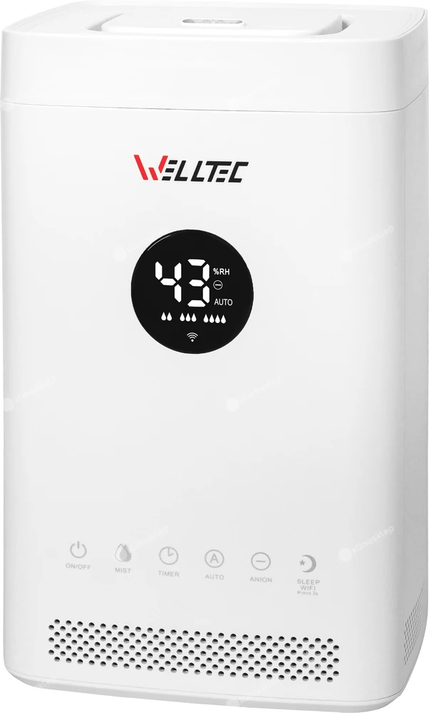 Ultradźwiękowy nawilżacz powietrza Welltec HDO100 z funkcją aromaterapii i WiFi